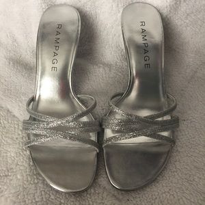 Silver glitter heels, size 7, NWT
